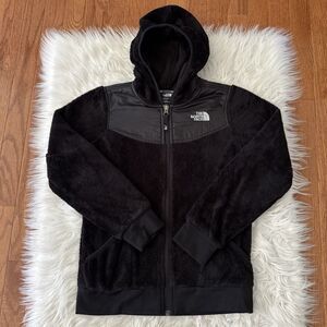 The North Face Hooded Jacket Girl’s Medium 10/12 Black Full Zip Fleece Outdoor